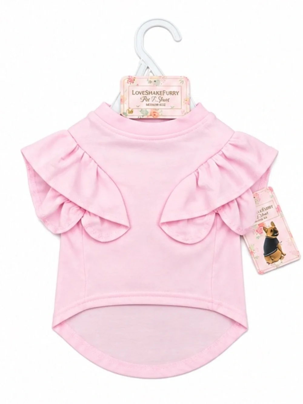 NEW - LoveShackFurry Be Awesom Dog Shirt Pink Ruffle LoveShackFancy Style
